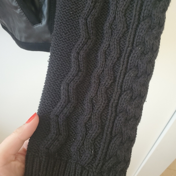 Elevenses Hiroumi Faux leather Knit Moto Jacket LG - Picture 4 of 7